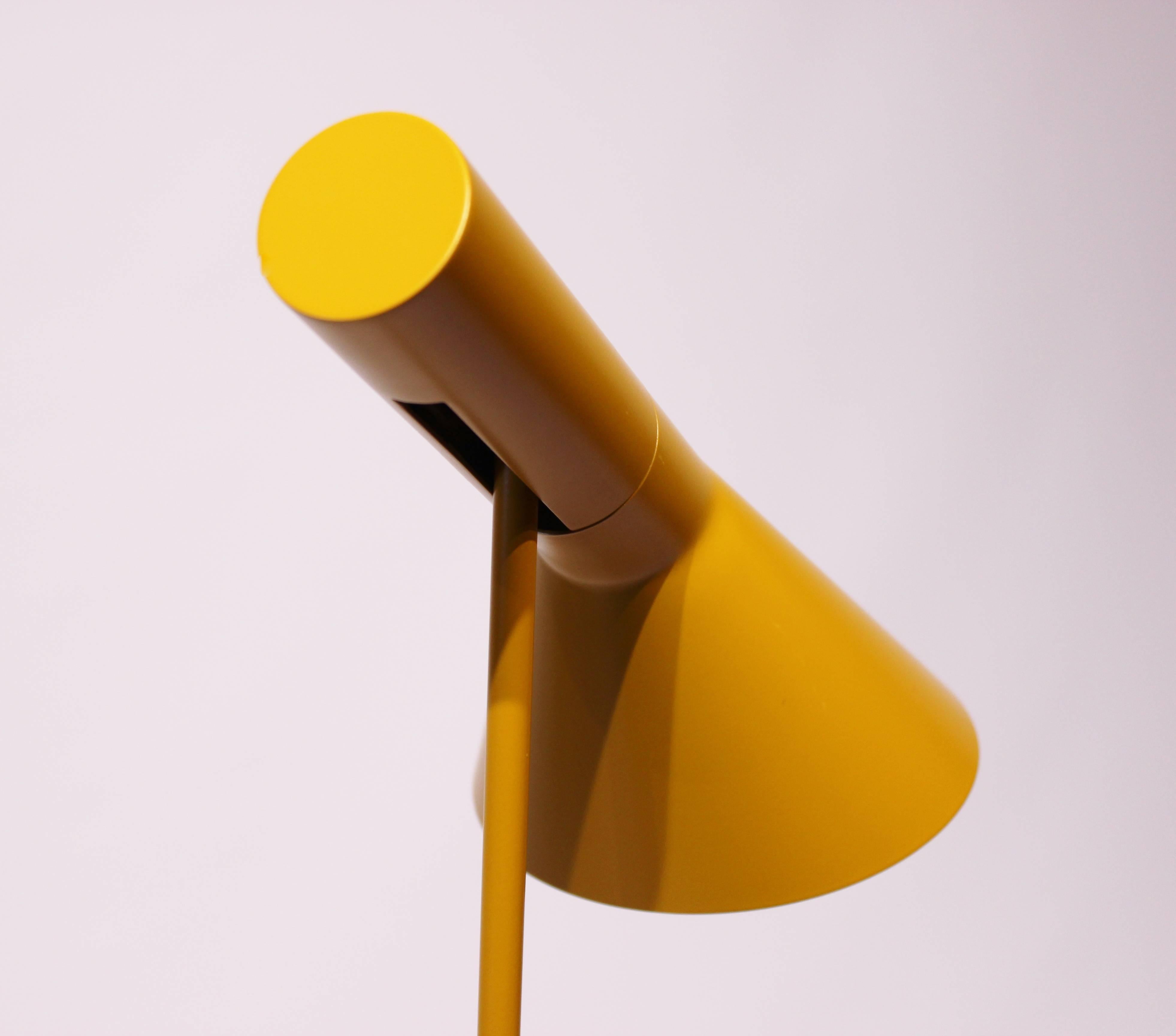 Metal Yellow Floor Lamp Designed by Arne Jacobsen and Louis Poulsen