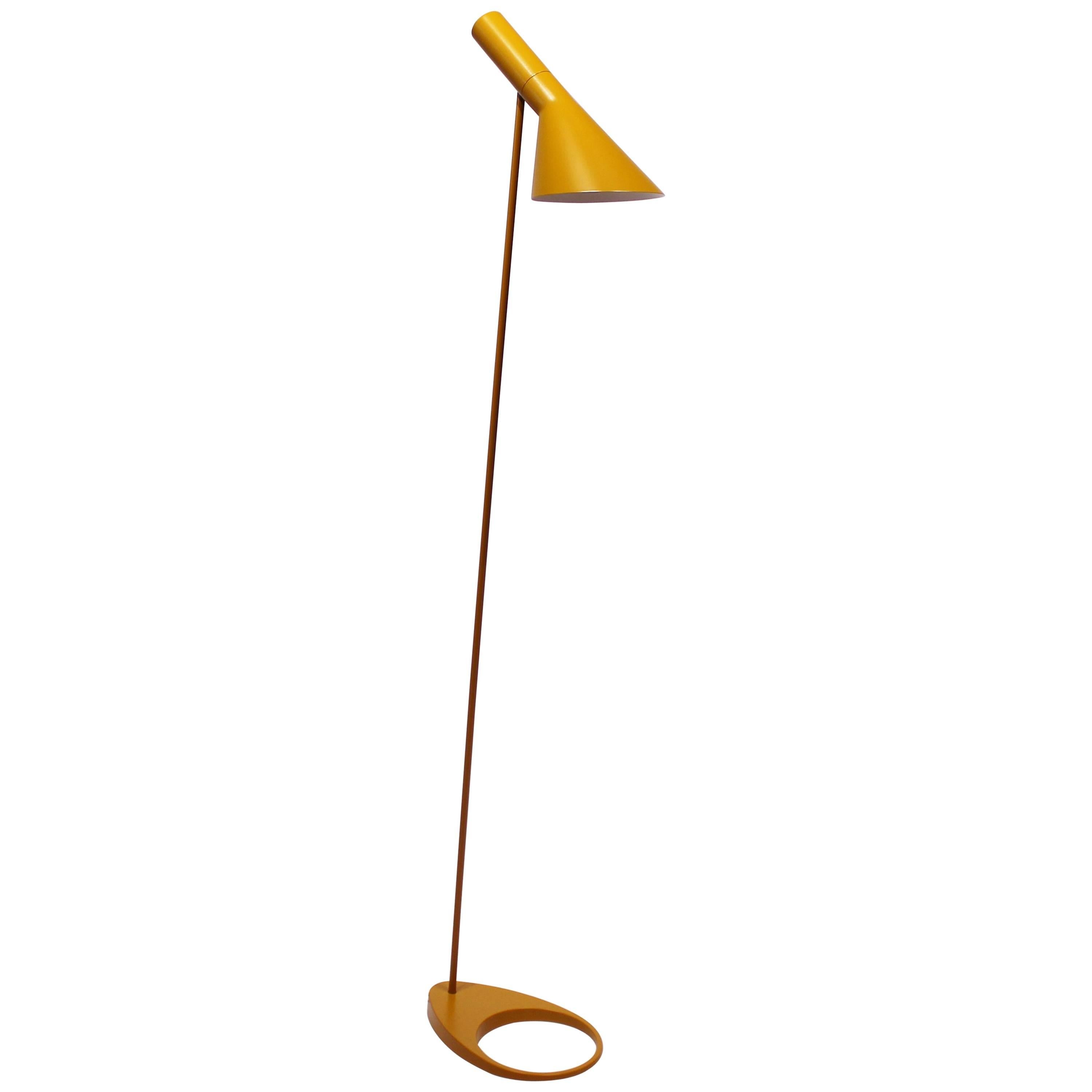 Yellow Floor Lamp Designed by Arne Jacobsen and Louis Poulsen