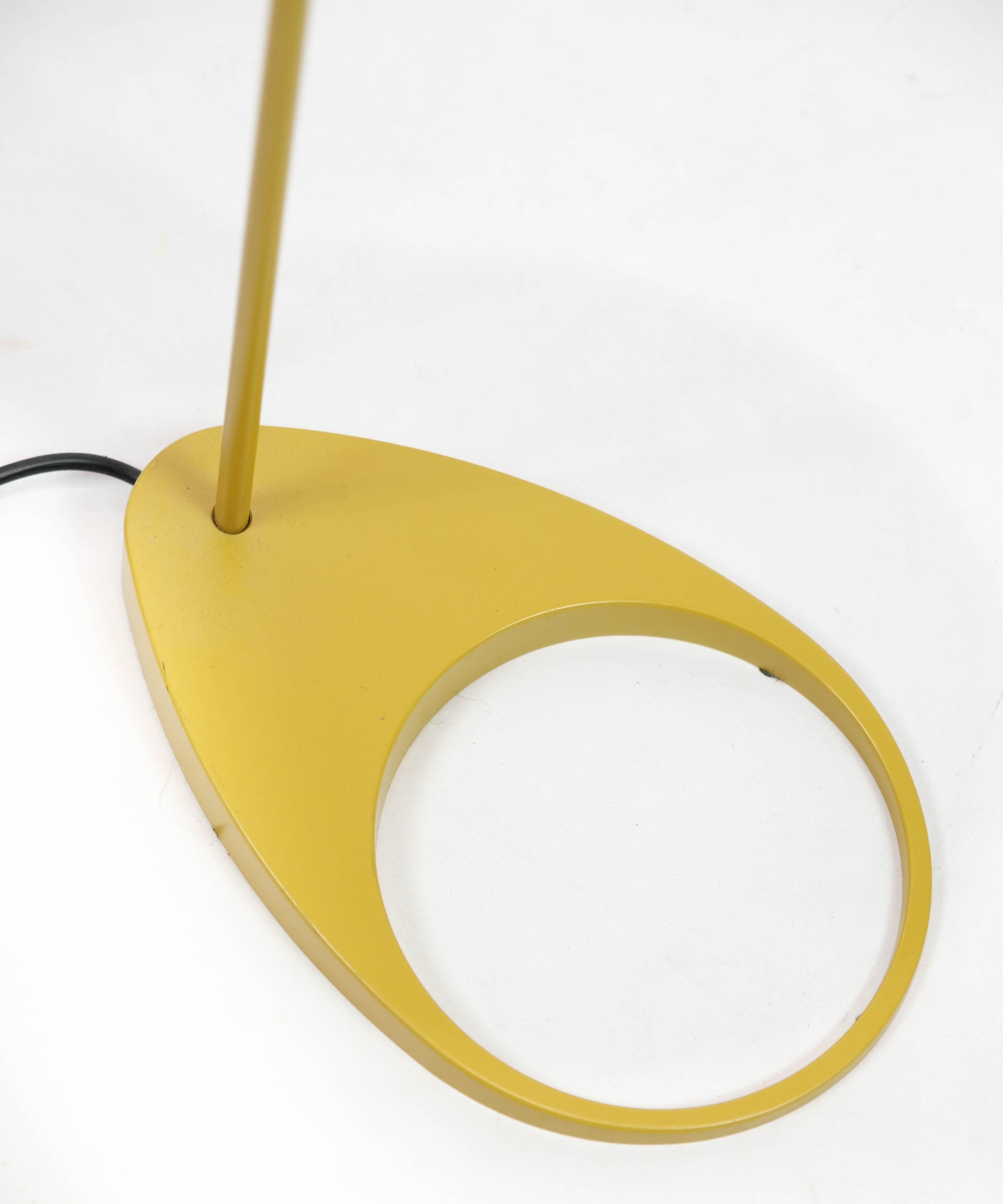 grey and yellow floor lamp
