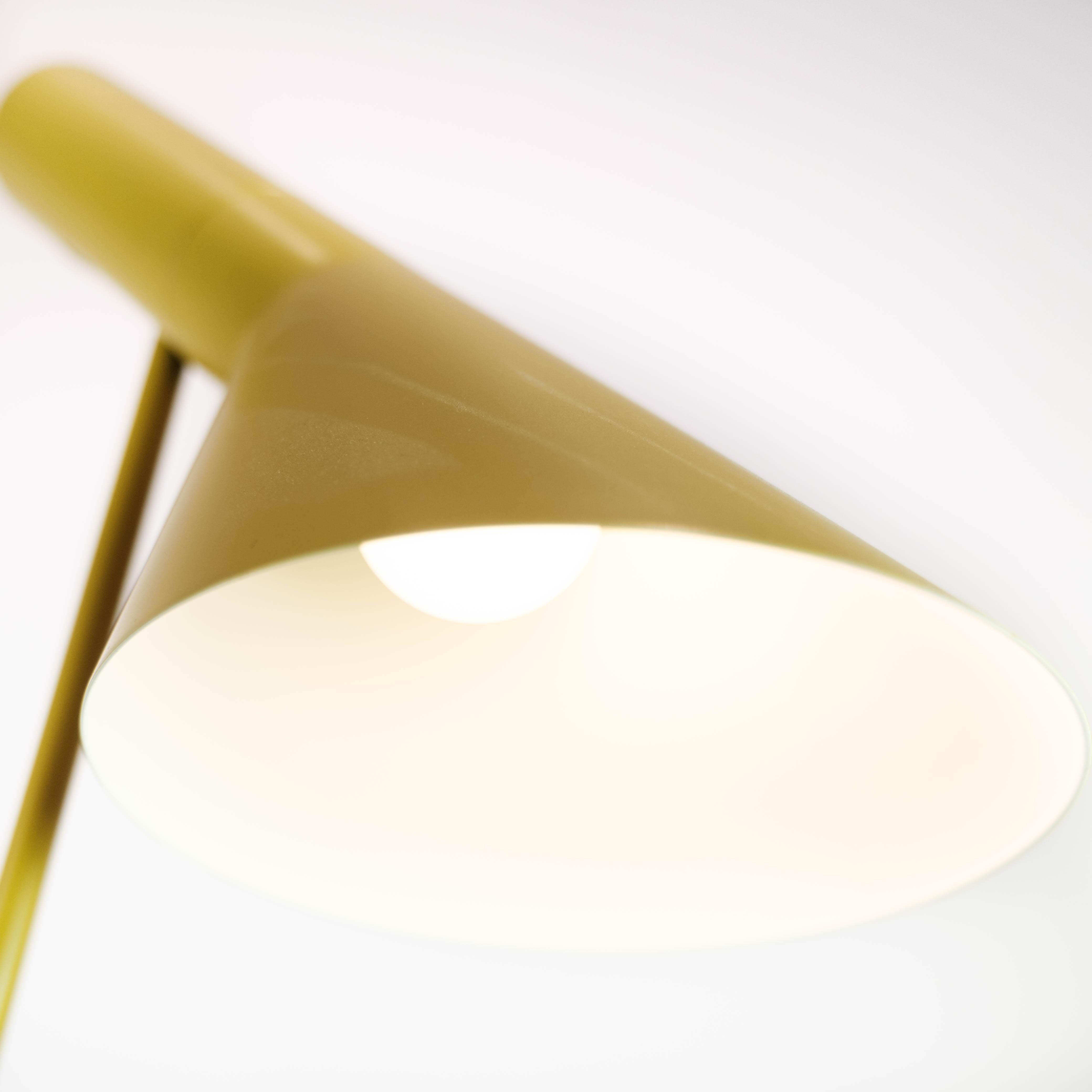 Scandinavian Modern Yellow Floor Lamp Designed by Arne Jacobsen and Manufactured by Louis Poulsen