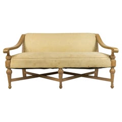 Yellow Floral Maple Settee