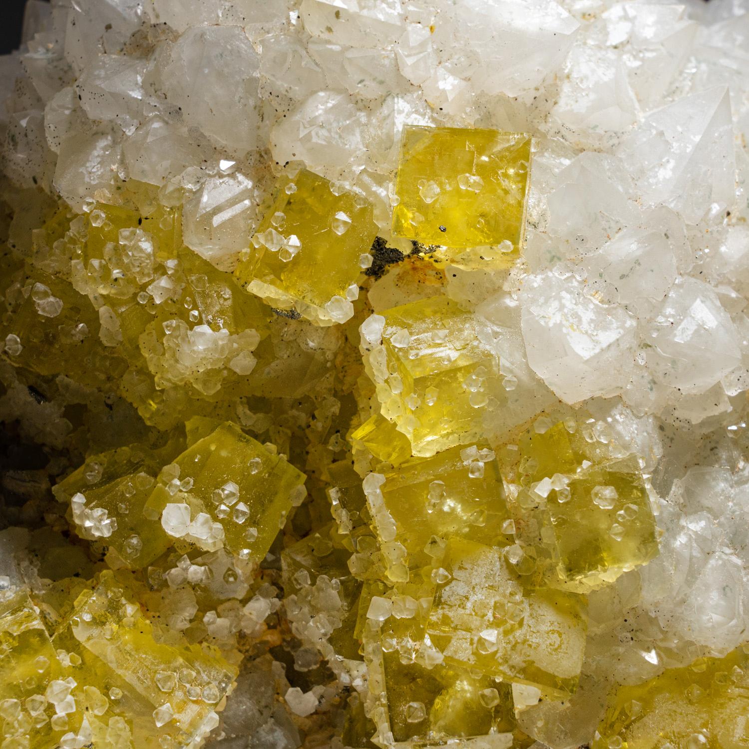 Contemporary Yellow Fluorite with Quartz from Moscona Mine, Villabona District, Asturias, Spa For Sale