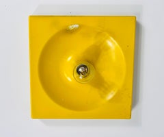 Yellow Flush Mount or Wall Lamp by Klaus Hempel for Kaiser Leuchten, 1970s