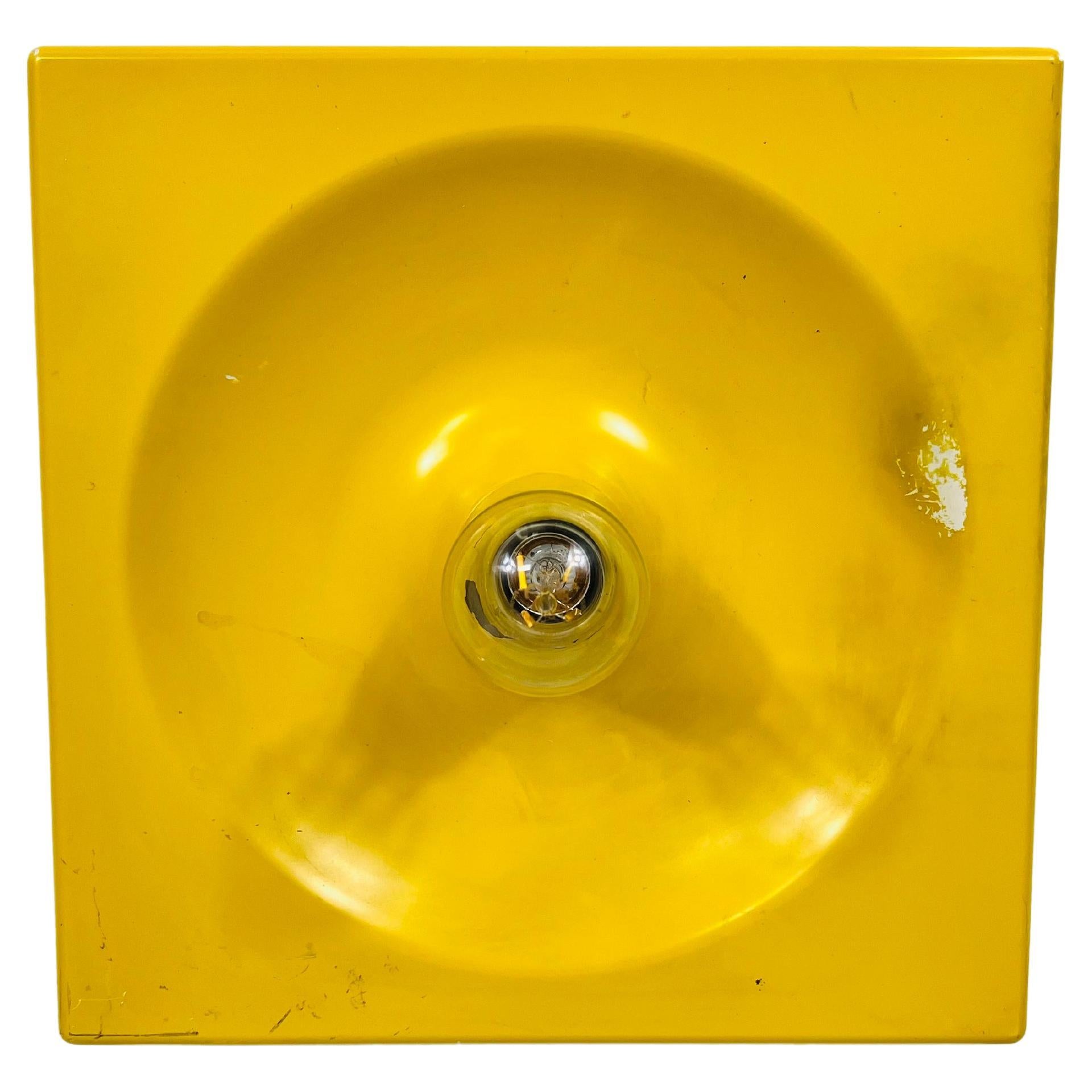 Yellow Flush Mount or Wall Lamp by Klaus Hempel for Kaiser Leuchten, 1970s