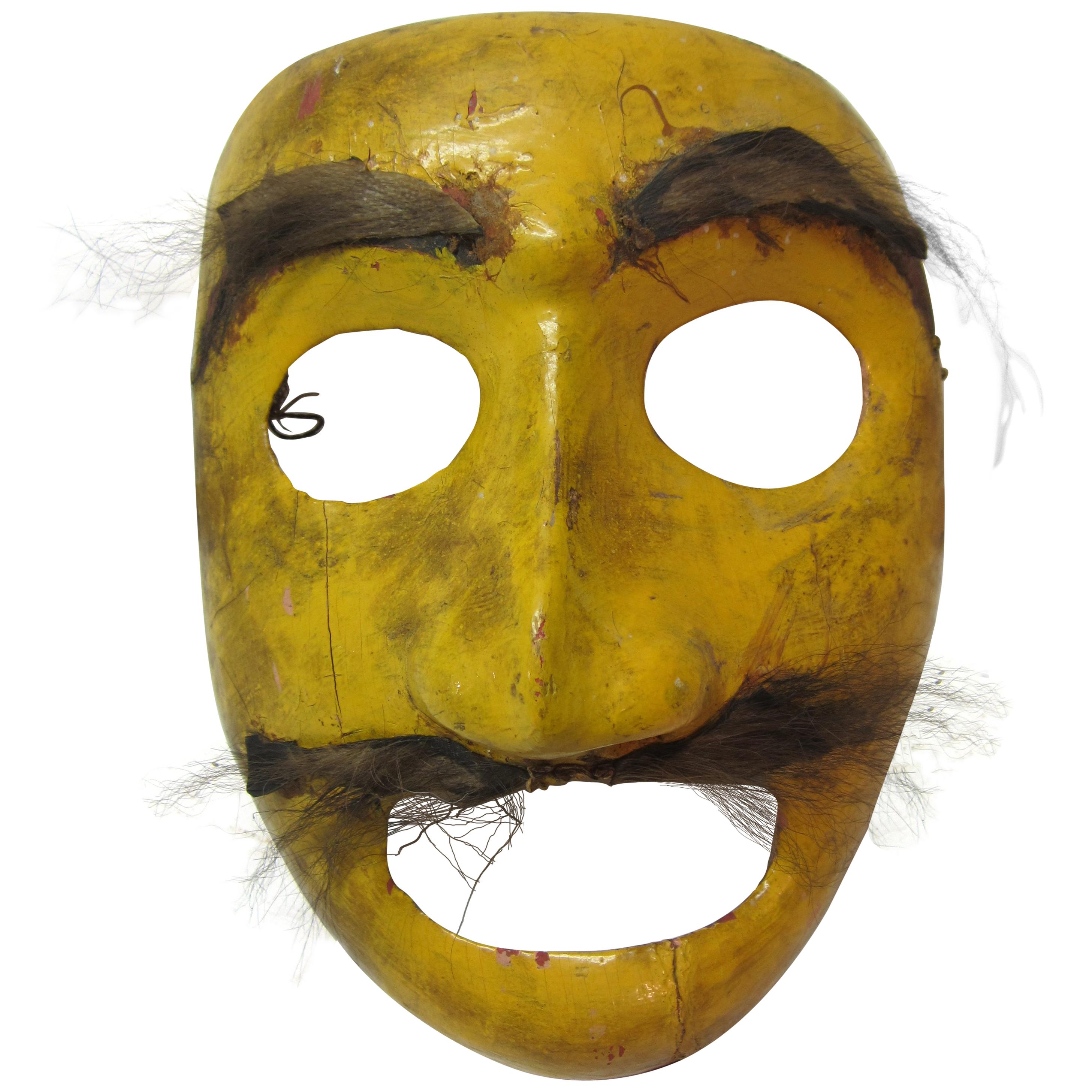 Yellow Folk Art Mask