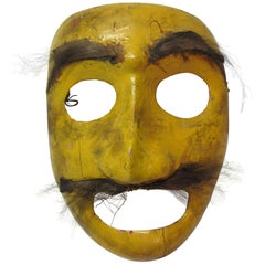 Yellow Folk Art Mask