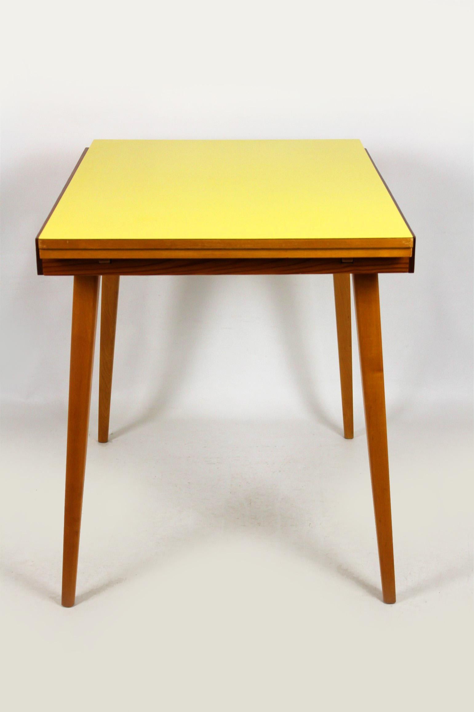 Yellow Formica Folding Dining Table, 1960s 4