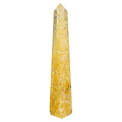 Yellow Fractal Resin Obelisk by Pierre Giraudon, circa 1970