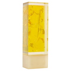 Yellow fractal resin table lamp, France, circa 1970