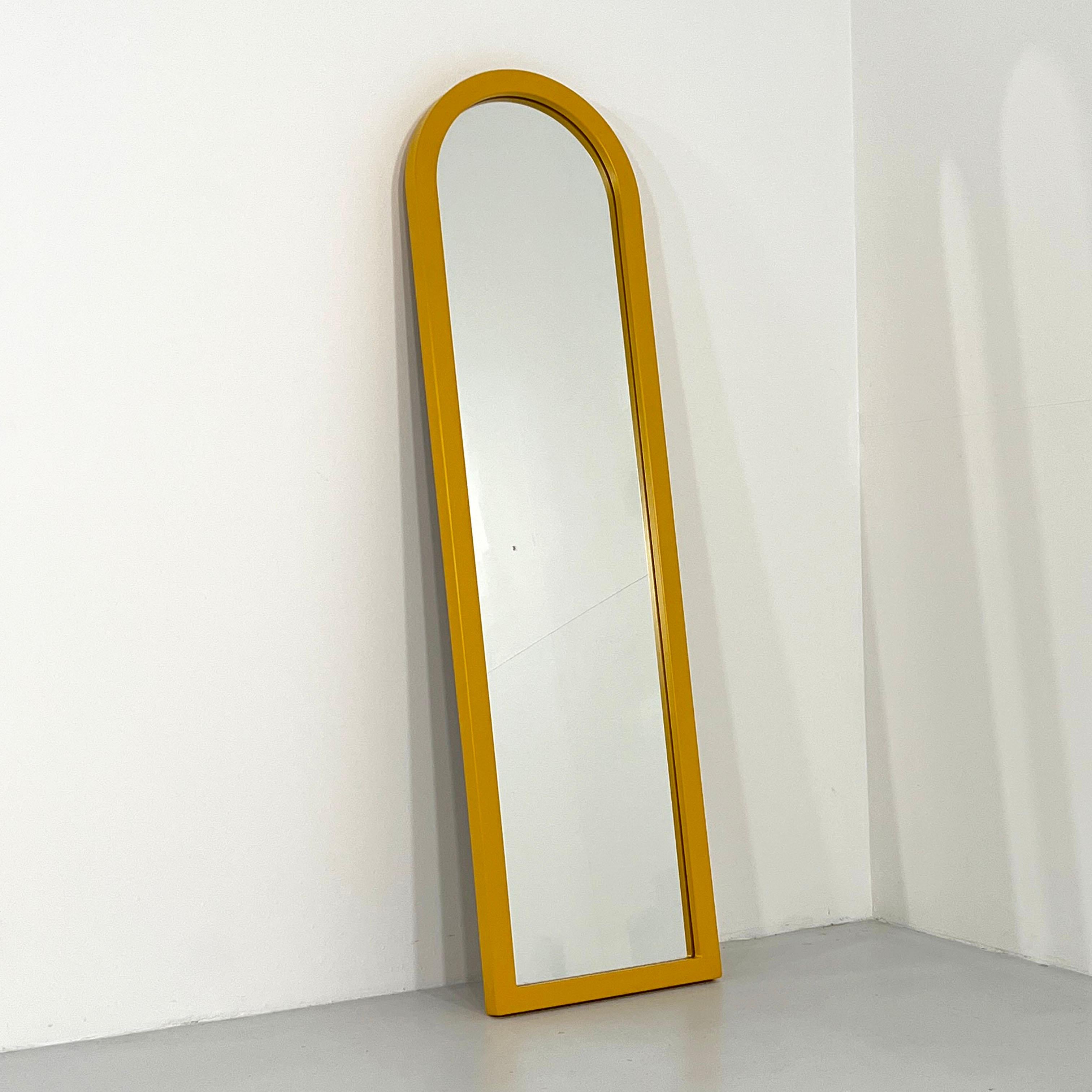 Post-Modern Yellow Frame Mirror by Anna Castelli Ferrieri for Kartell, 1980s