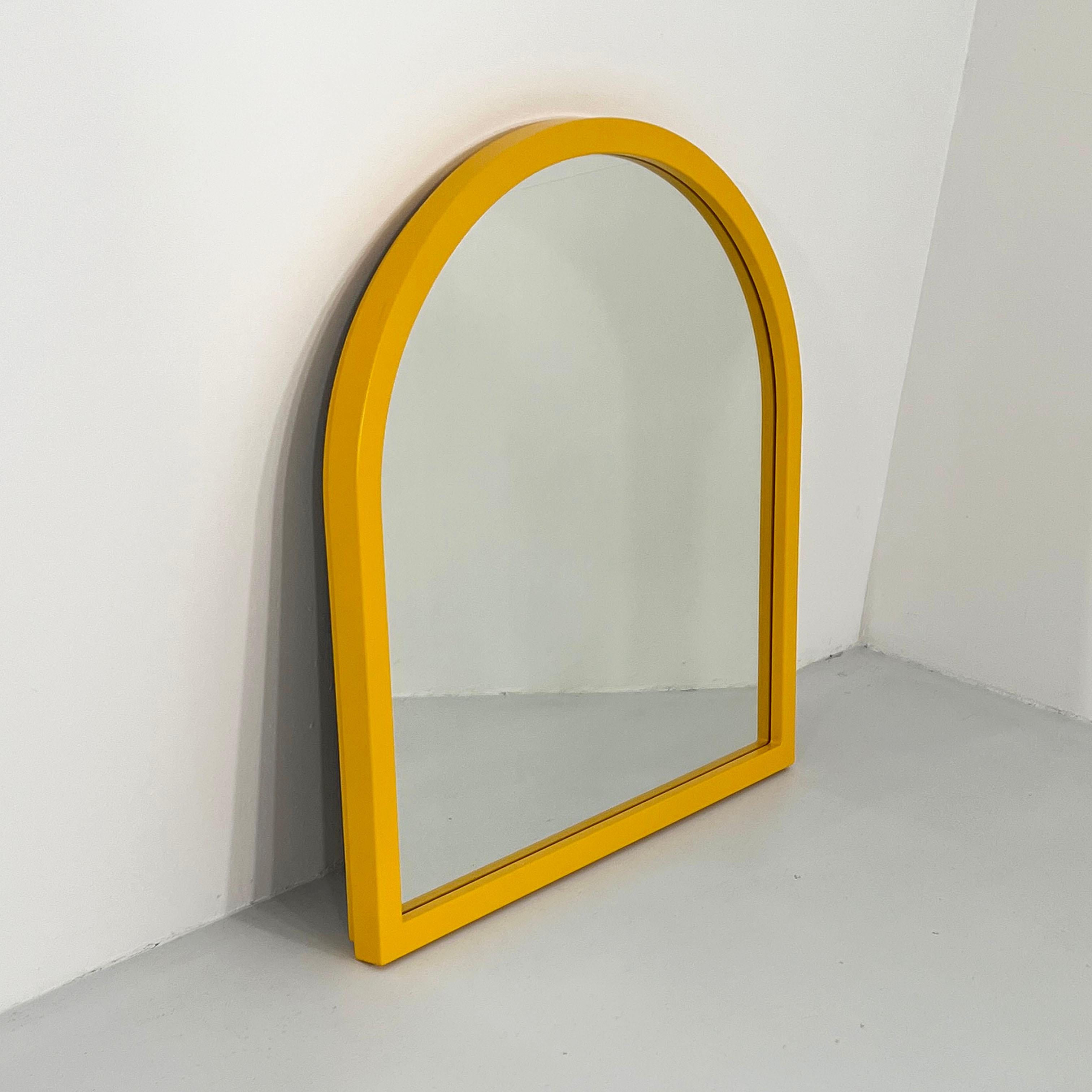 Post-Modern Yellow Frame Mirror Model 4720 by Anna Castelli Ferrieri for Kartell, 1980s