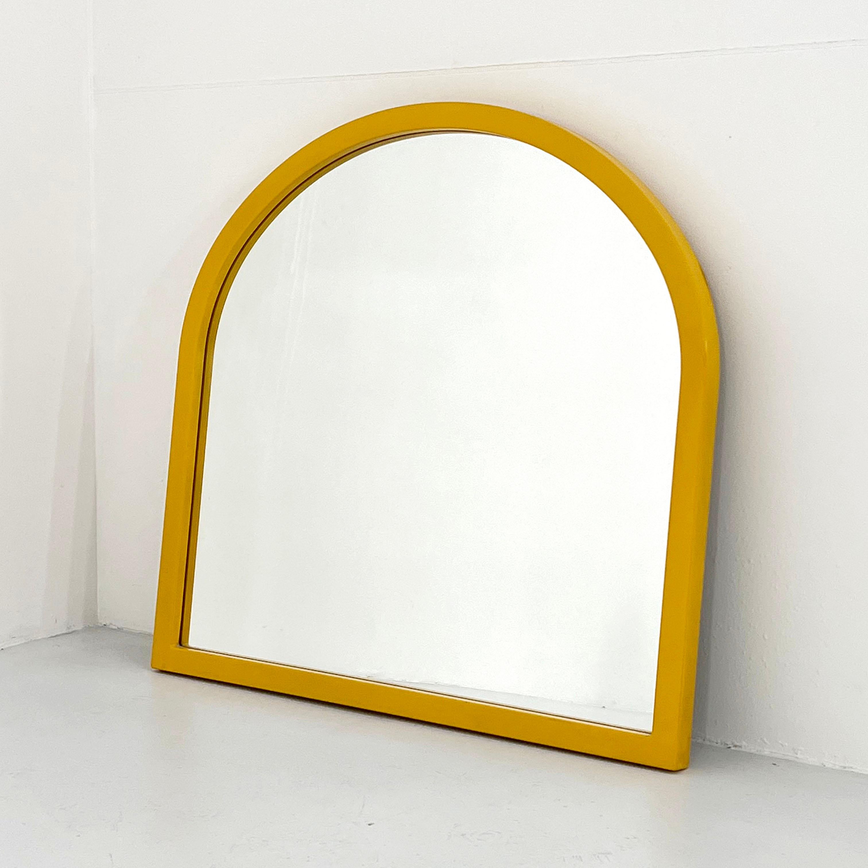 Post-Modern Yellow Frame Mirror Model 4720 by Anna Castelli Ferrieri for Kartell, 1980s