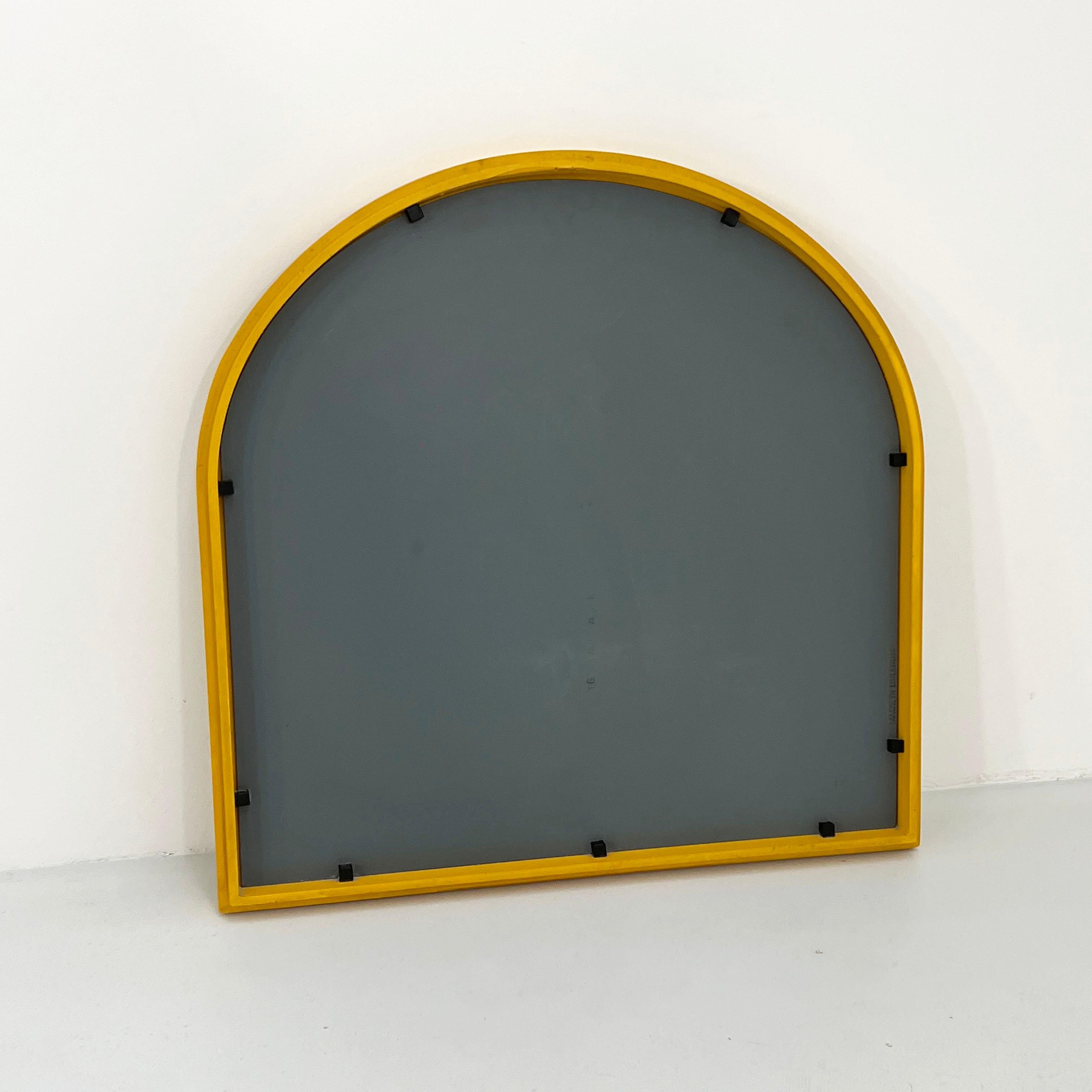 Glass Yellow Frame Mirror Model 4720 by Anna Castelli Ferrieri for Kartell, 1980s