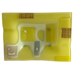 Vintage Yellow Frances and Michael Higgins American Modernist Layered Glass Tray