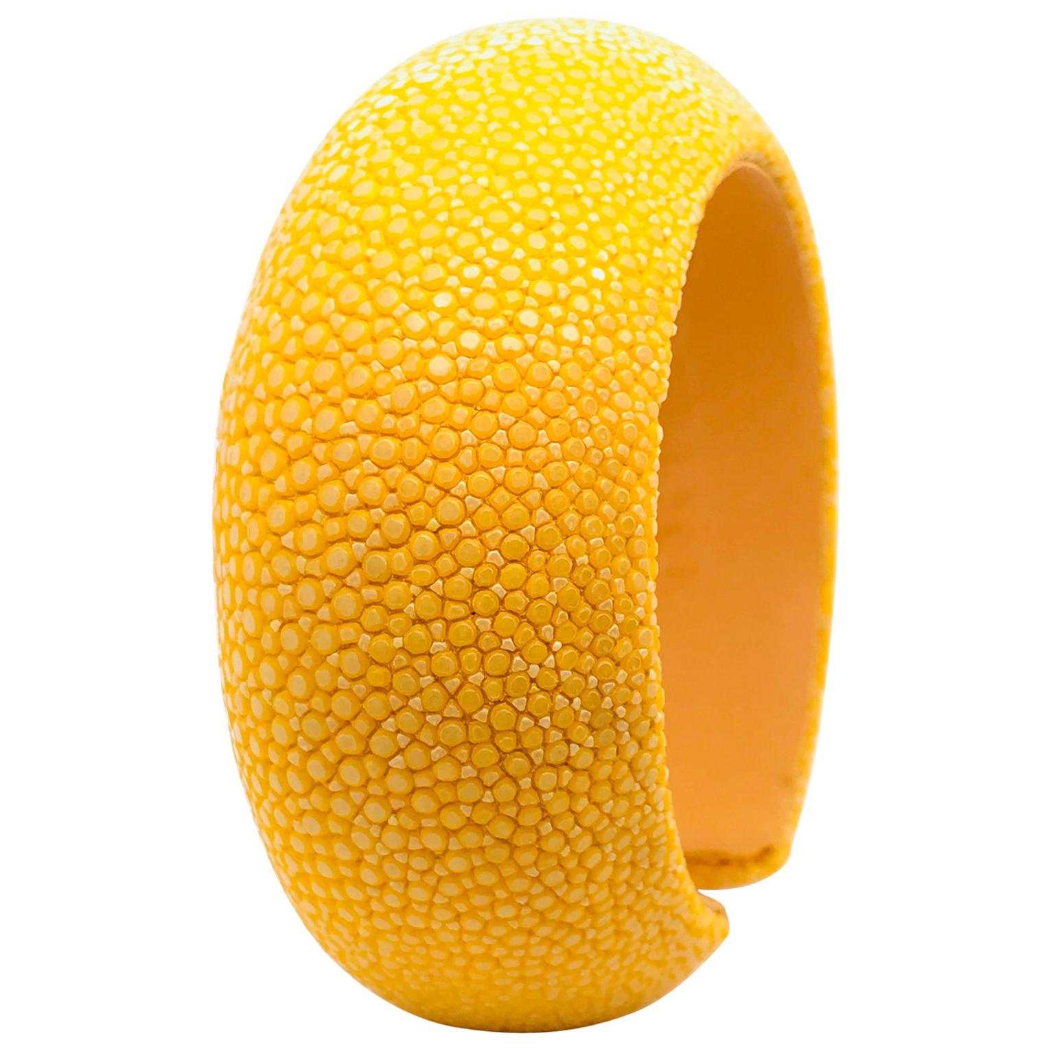 Yellow Galuchat Cuff Bracelet