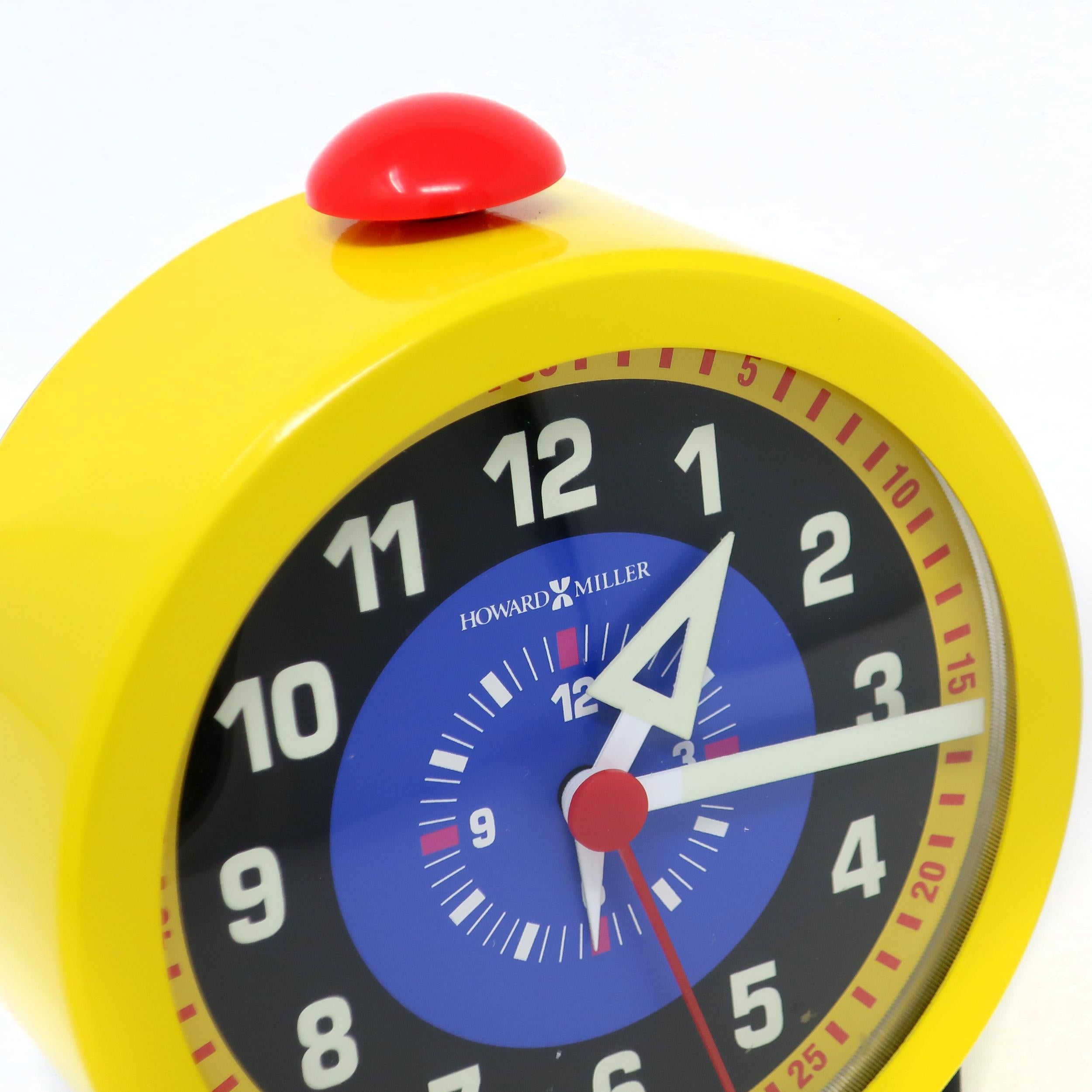 20th Century Yellow George Nelson Style Alarm Clark by Howard Miller