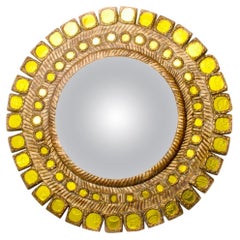 Yellow Glass and Resin Mirror in the Manner of Line Vautrin