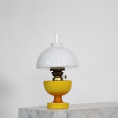 Yellow Glass Desk Lamp designed by Michael Bang for Holmegaard, 1960s, Denmark