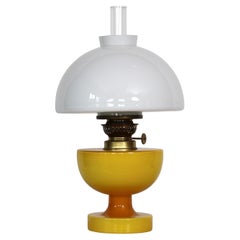 Lámpara de escritorio de cristal amarillo diseñada por Michael Bang para Holmegaard, años 60, Dinamarca