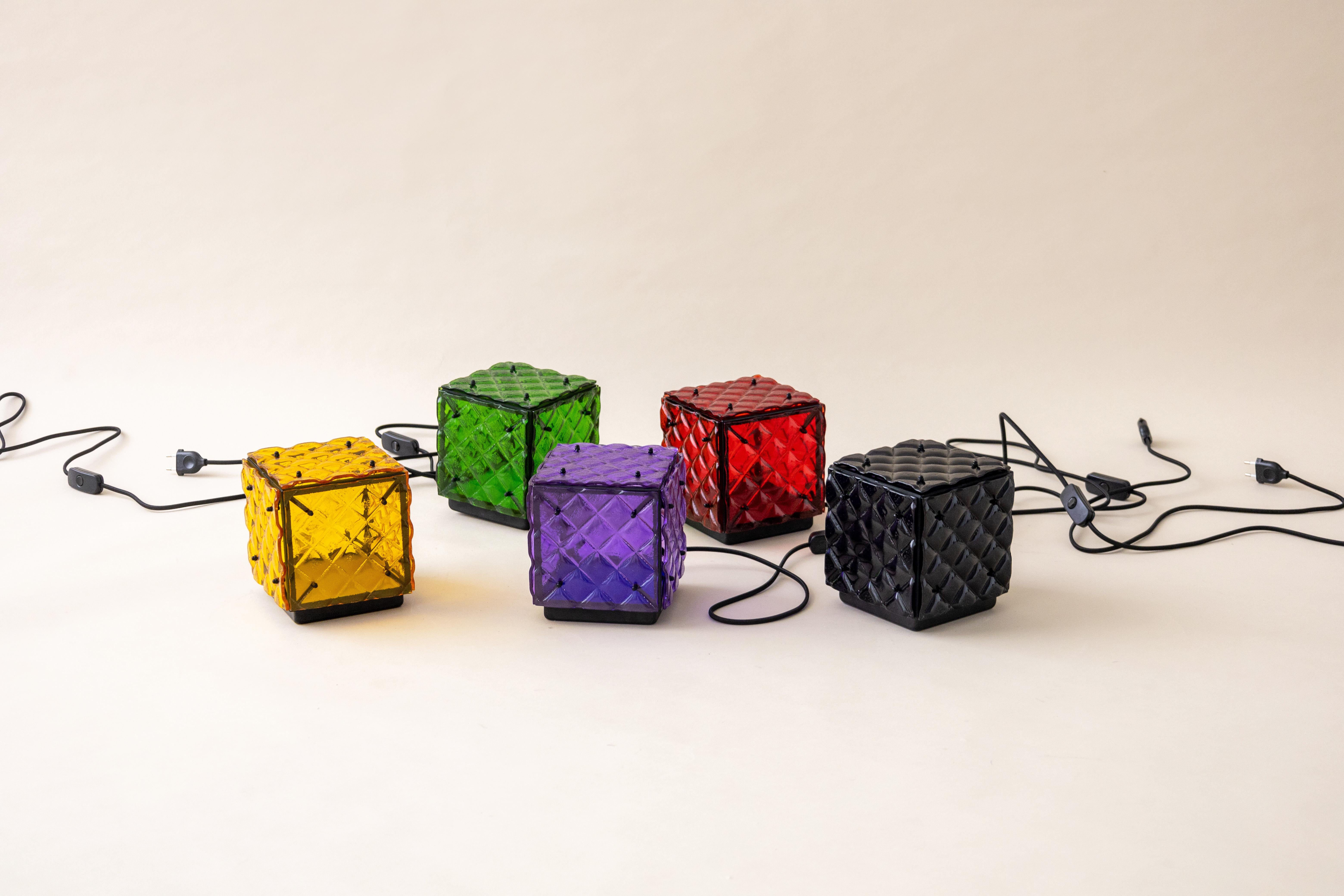 Spagnolo Lampada in vetro giallo in vendita