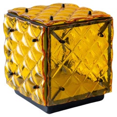 Lampe en verre jaune