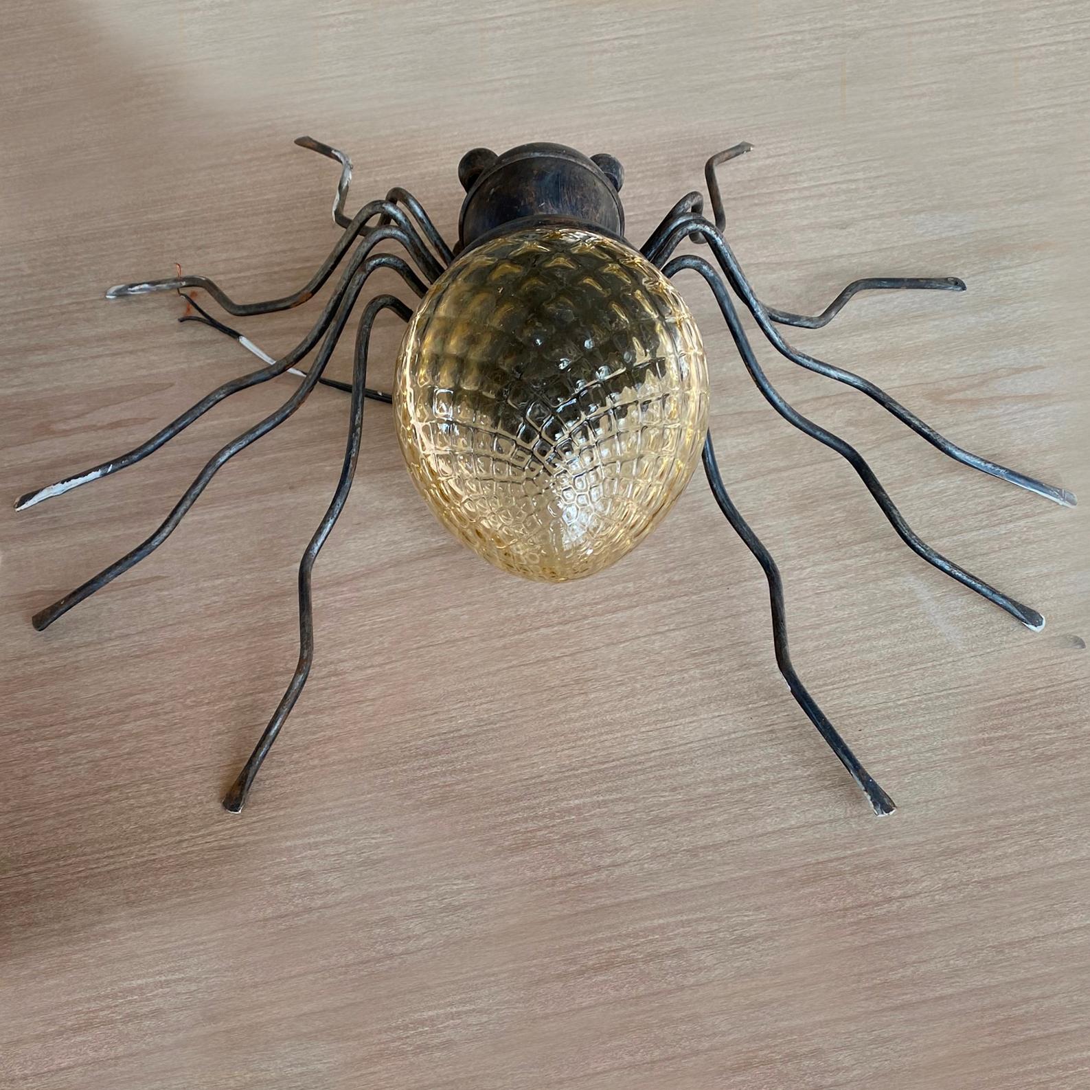 Mid-20th Century Yellow Glass Lucky Charm Spider Sconce from Illuminazione Rossini, Italy 1960s For Sale