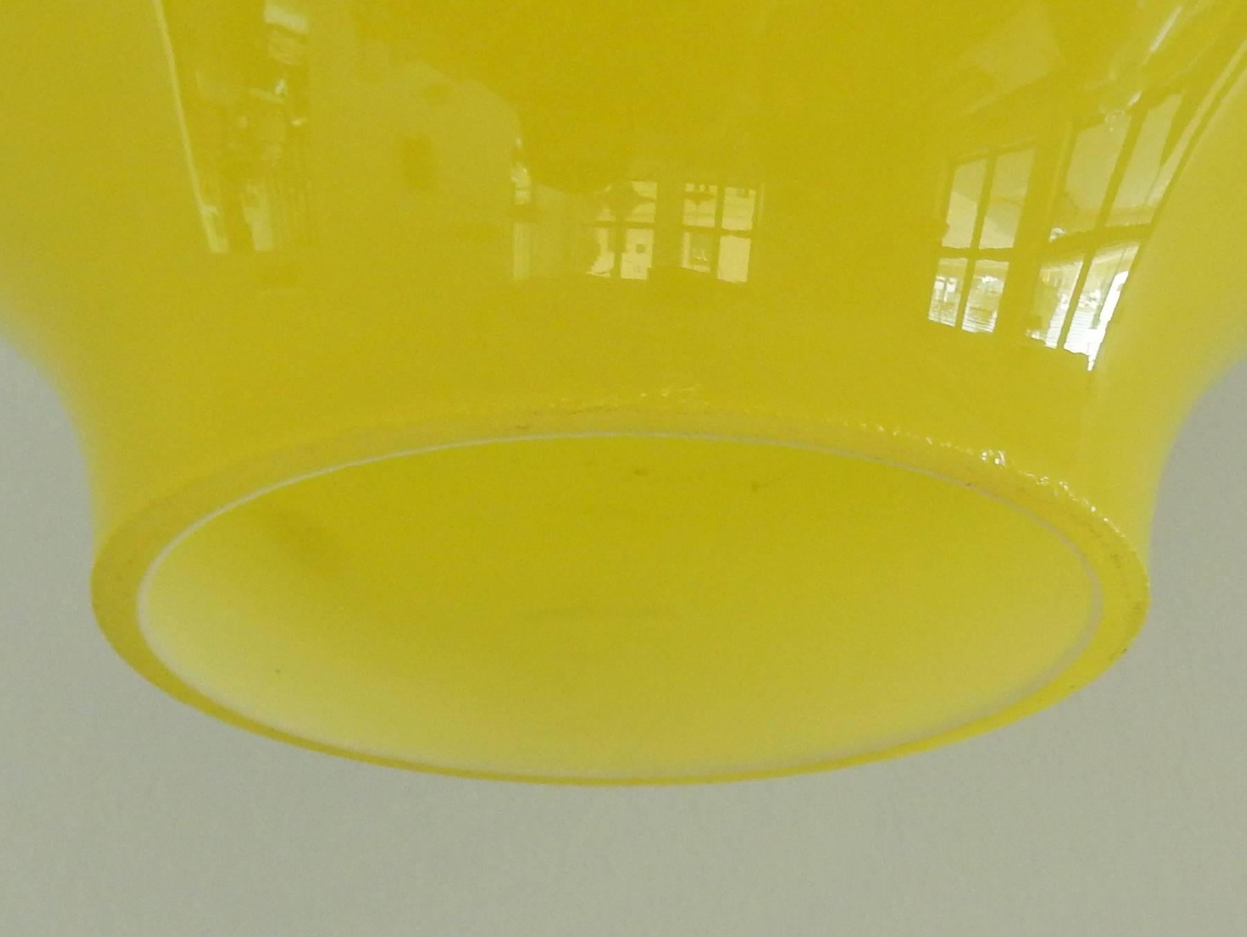 Yellow Glass Pendant Lamp by Hans Agne Jakobsson, Made in Sweden, 1960s 2