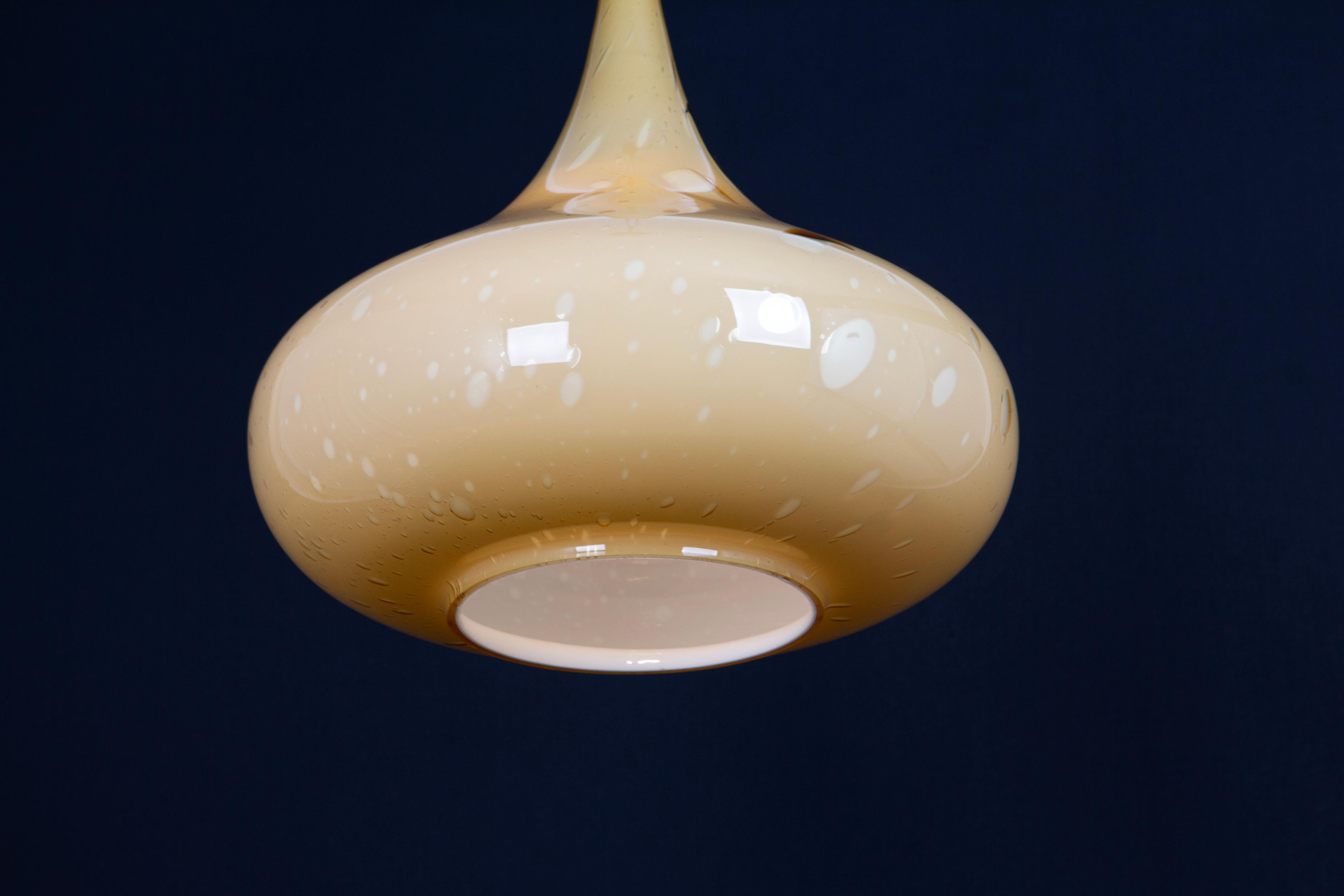 Yellow Glass Pendant Light Designed by Peill &Putzler, Germany, 1970s 2