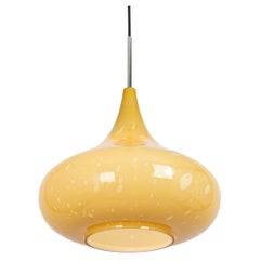 Yellow Glass Pendant Light Designed by Peill &Putzler, Germany, 1970s