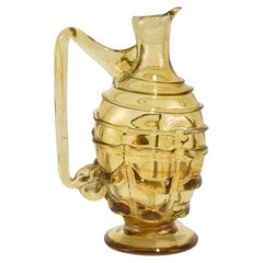 Yellow Glass Pitcher