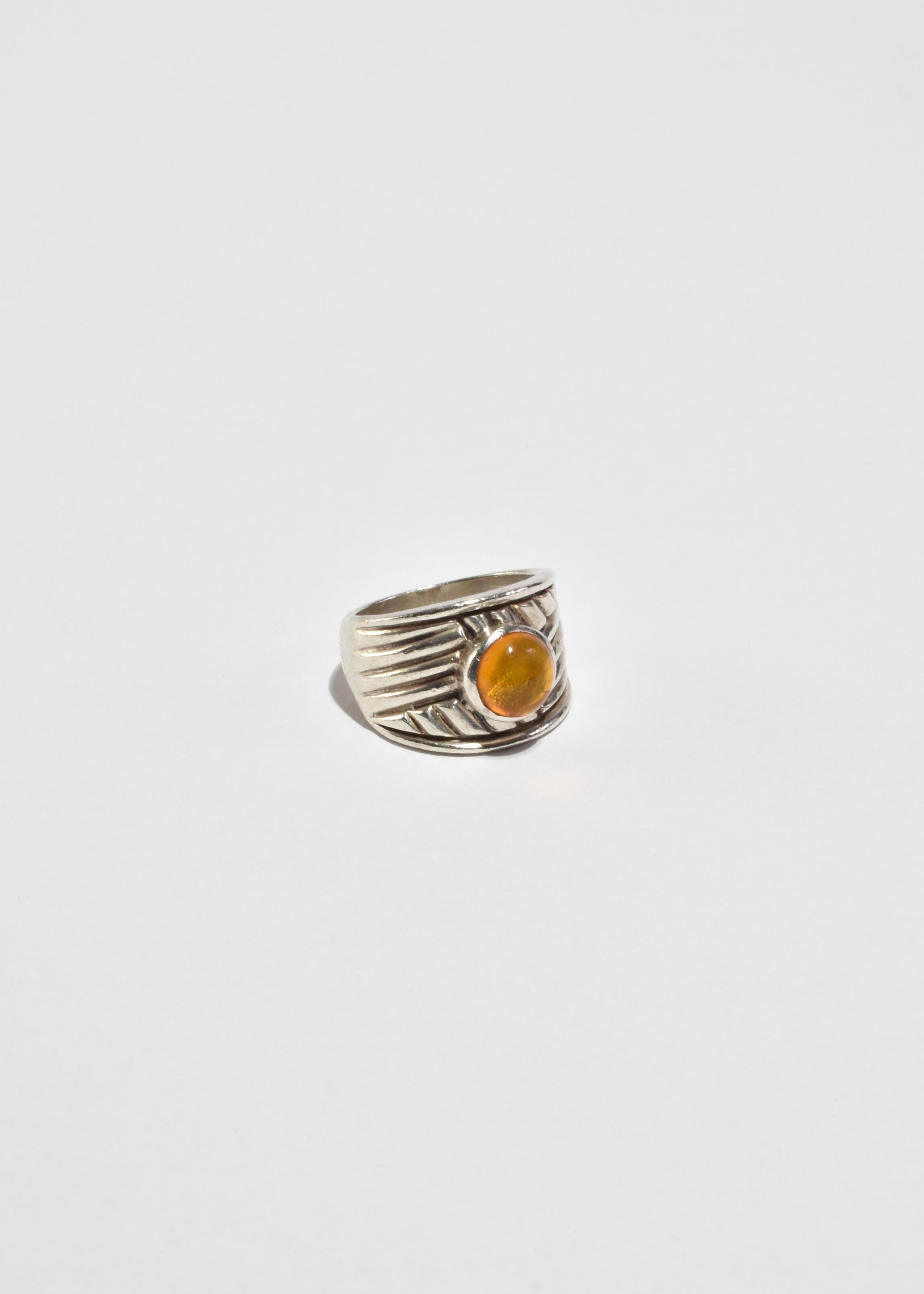 Yellow Glass Ring In Good Condition For Sale In Richmond, VA