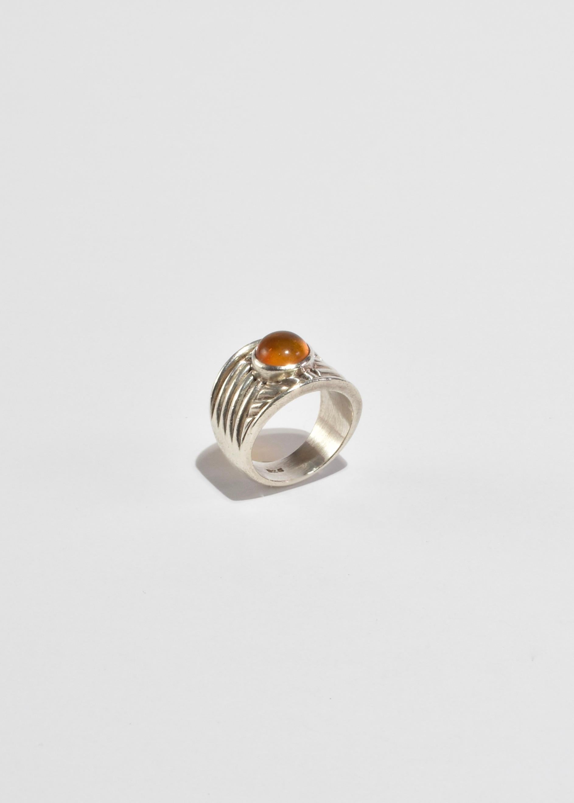 Women's or Men's Yellow Glass Ring For Sale
