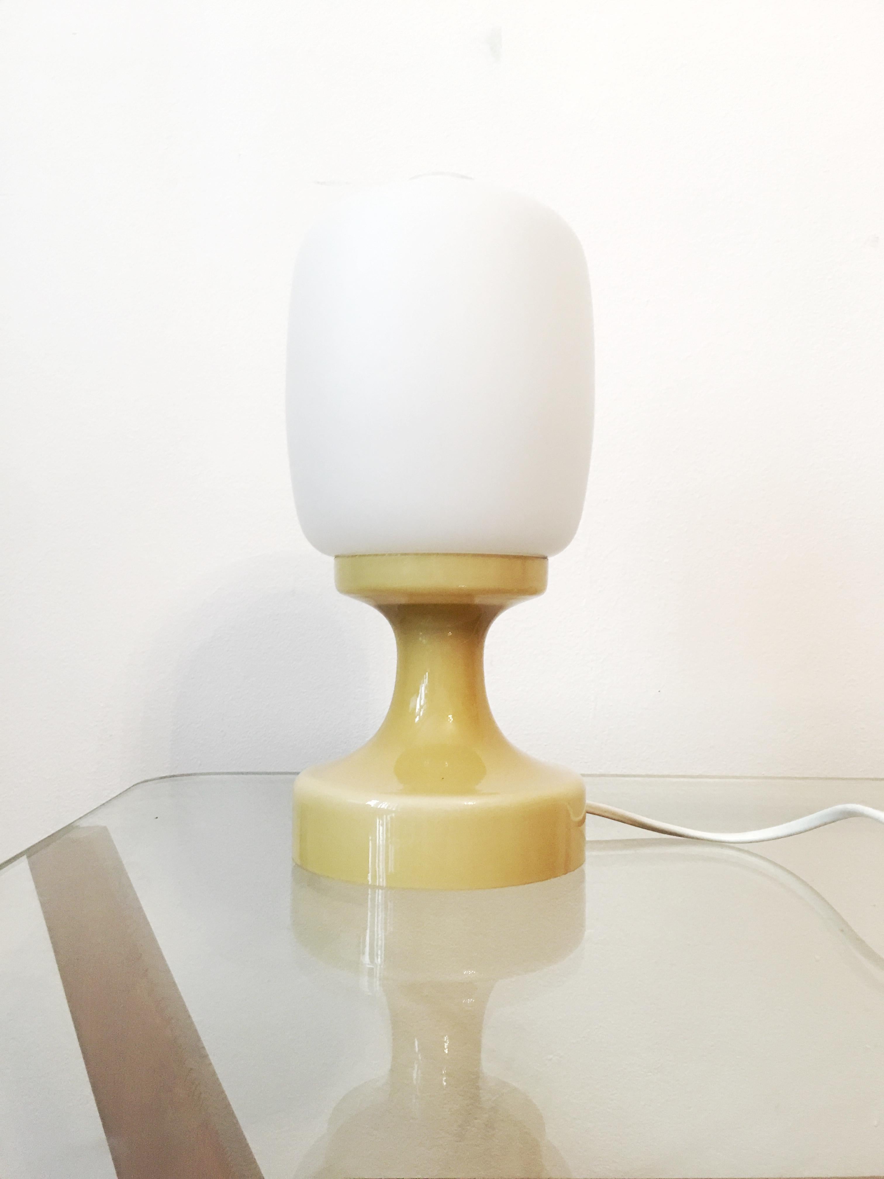 Mid-Century Modern Yellow Glass Table Lamp by Ivan Jakes, 1960s For Sale