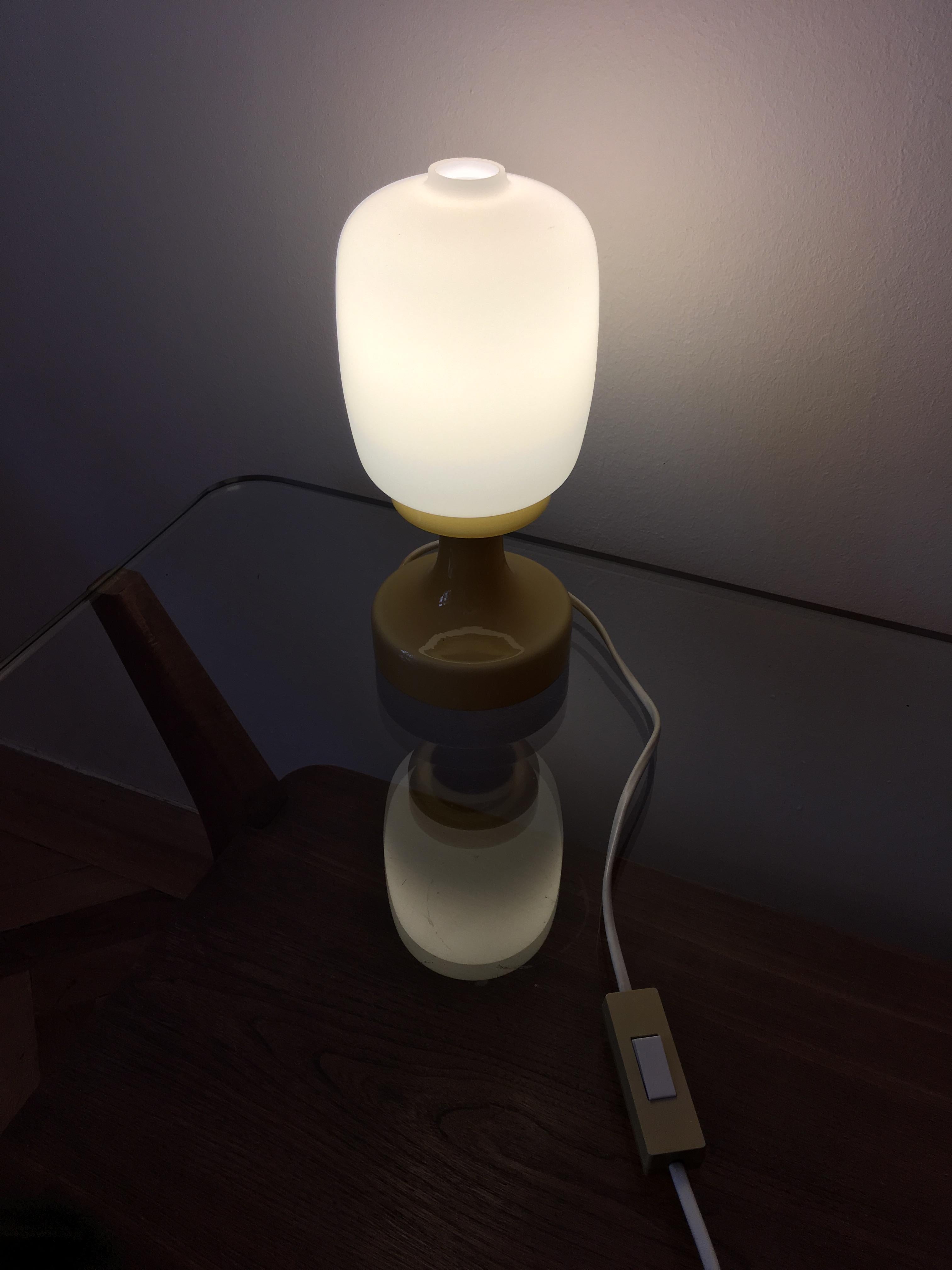 Yellow Glass Table Lamp by Ivan Jakes, 1960s For Sale 2
