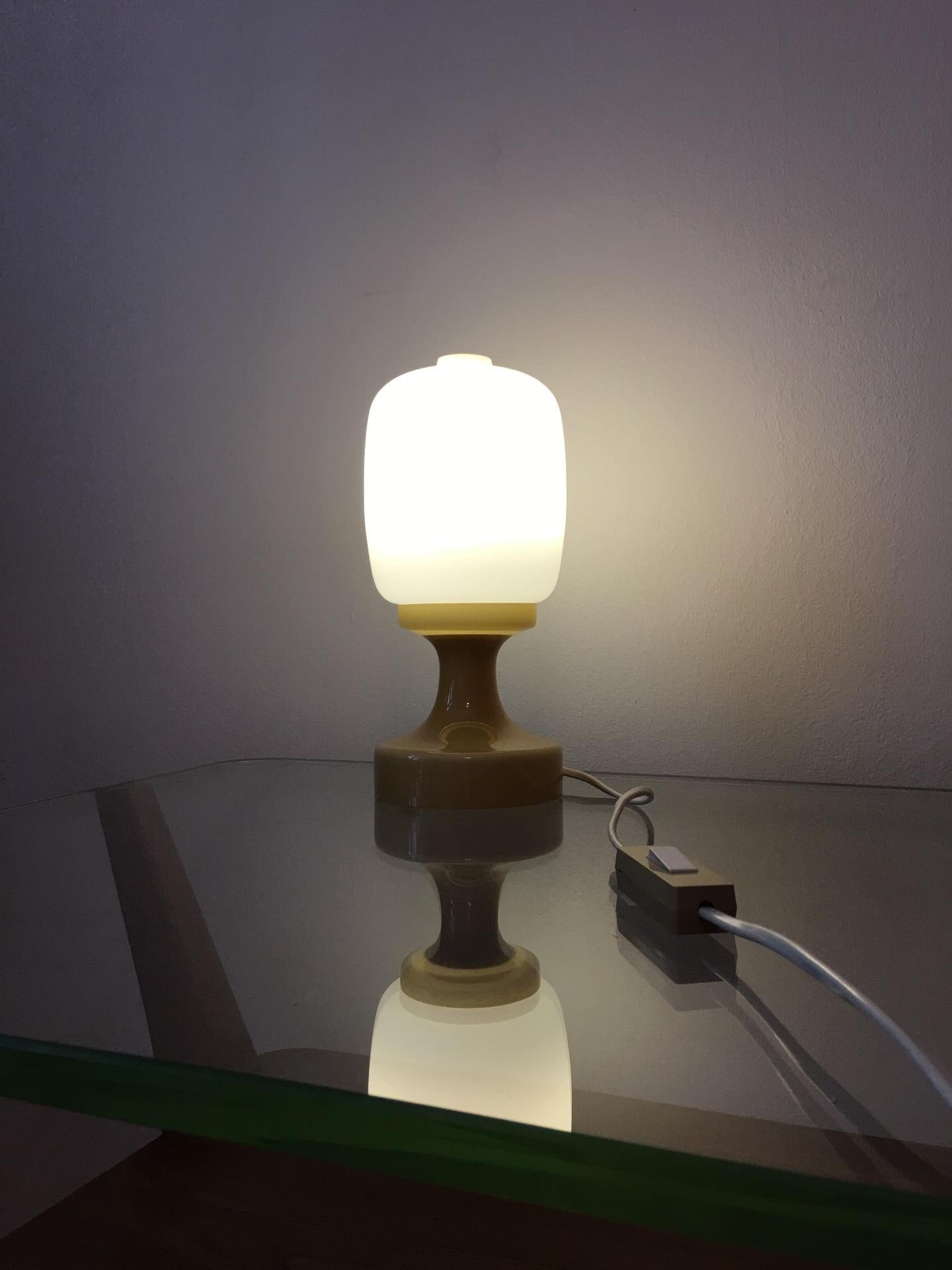 Yellow Glass Table Lamp by Ivan Jakes, 1960s For Sale 3