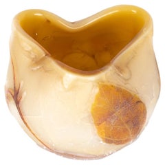 Jarrón de cristal amarillo de François-Théodore Legras, Art Nouveau