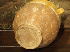 Yellow Glazed Antique French Terracotta Confit Pot, 19th Century