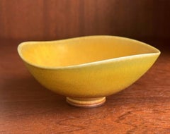 Yellow Glazed Ceramic Bowl by Berndt Friberg