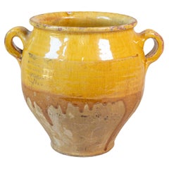 Yellow Glazed French Provincial Double Pot à Confit with Rustic Character