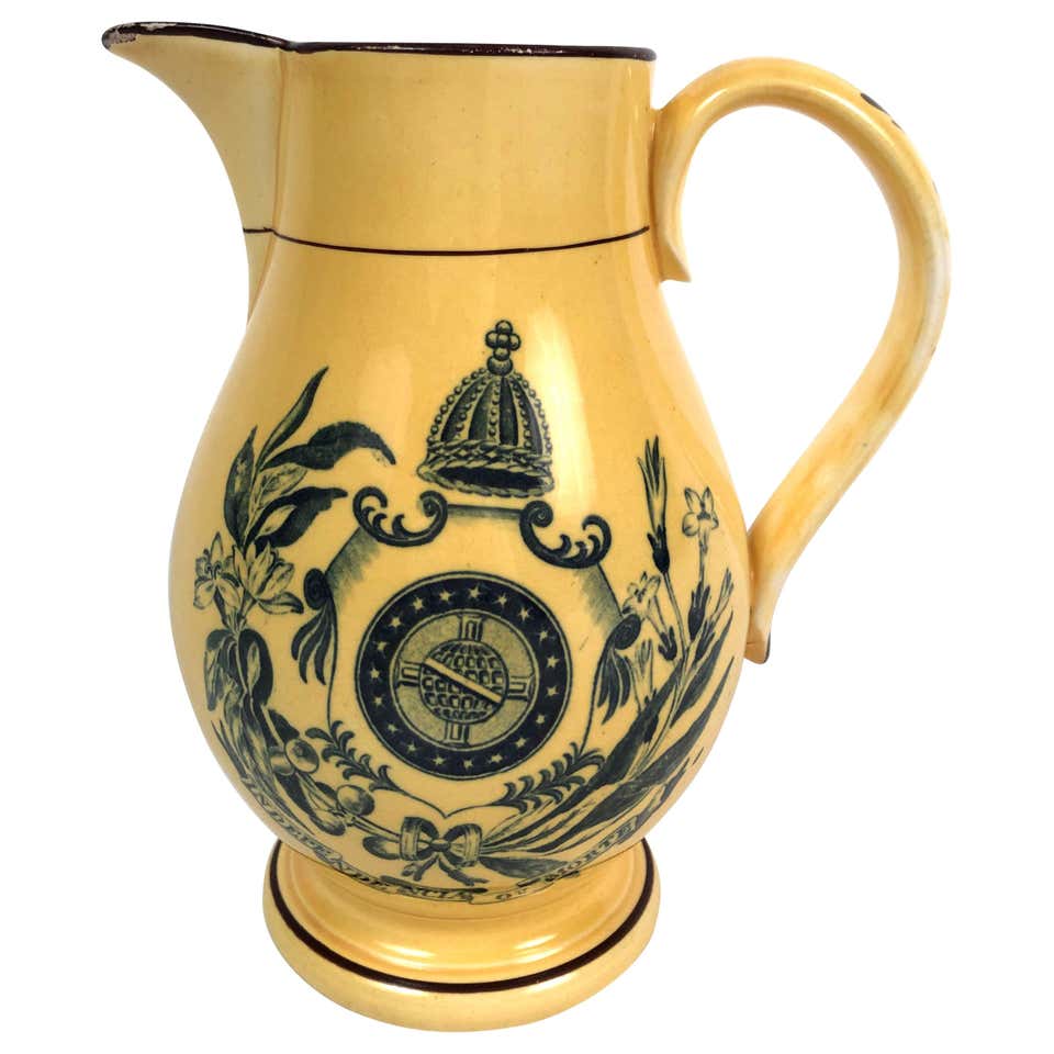 19th Century Staffordshire Pottery Sea Shell Decorated Pitcher at 1stdibs