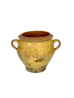 19th C. French Yellow Terracotta Confit Pot