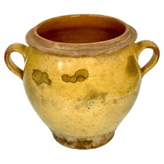 Used 19th C. French Yellow Terracotta Confit Pot 
