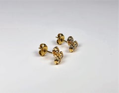 14K Yellow Gold 0.25ct Round Diamond Bubble Earrings, Unisex