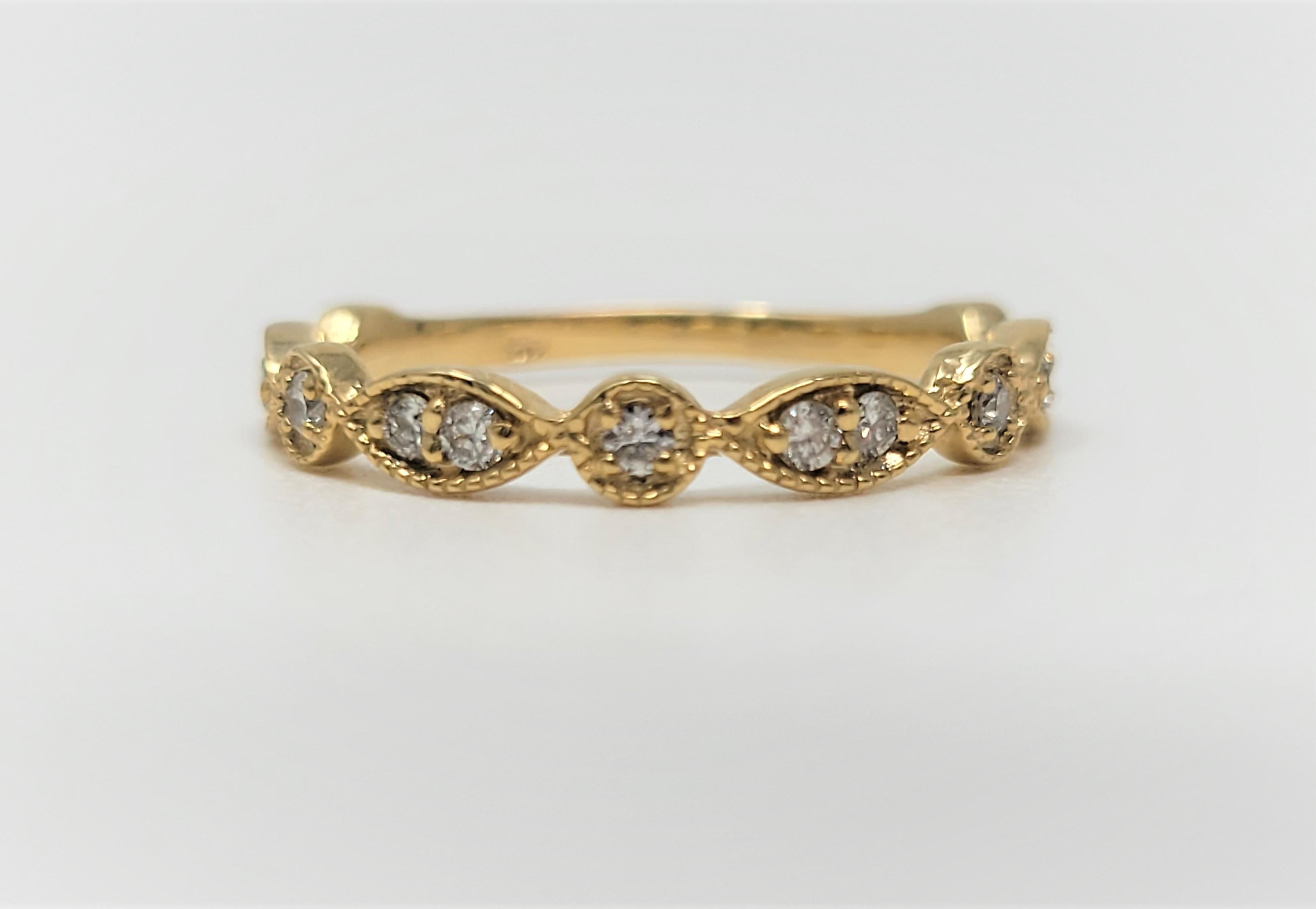 Yellow Gold 0.25 Carat Diamond Dot Marquise Ring For Sale 1