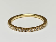 Yellow Gold 0.25 Carat Diamond Pave Wedding Band