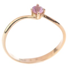 Yellow Gold 0.25 Carat Pink Sapphire Valentino Solitaire Ring Intini Jewels
