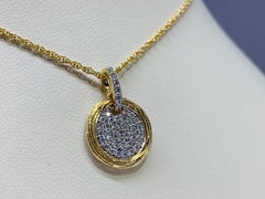 Yellow Gold 0.25 Carat Round Diamond Pendant Necklace