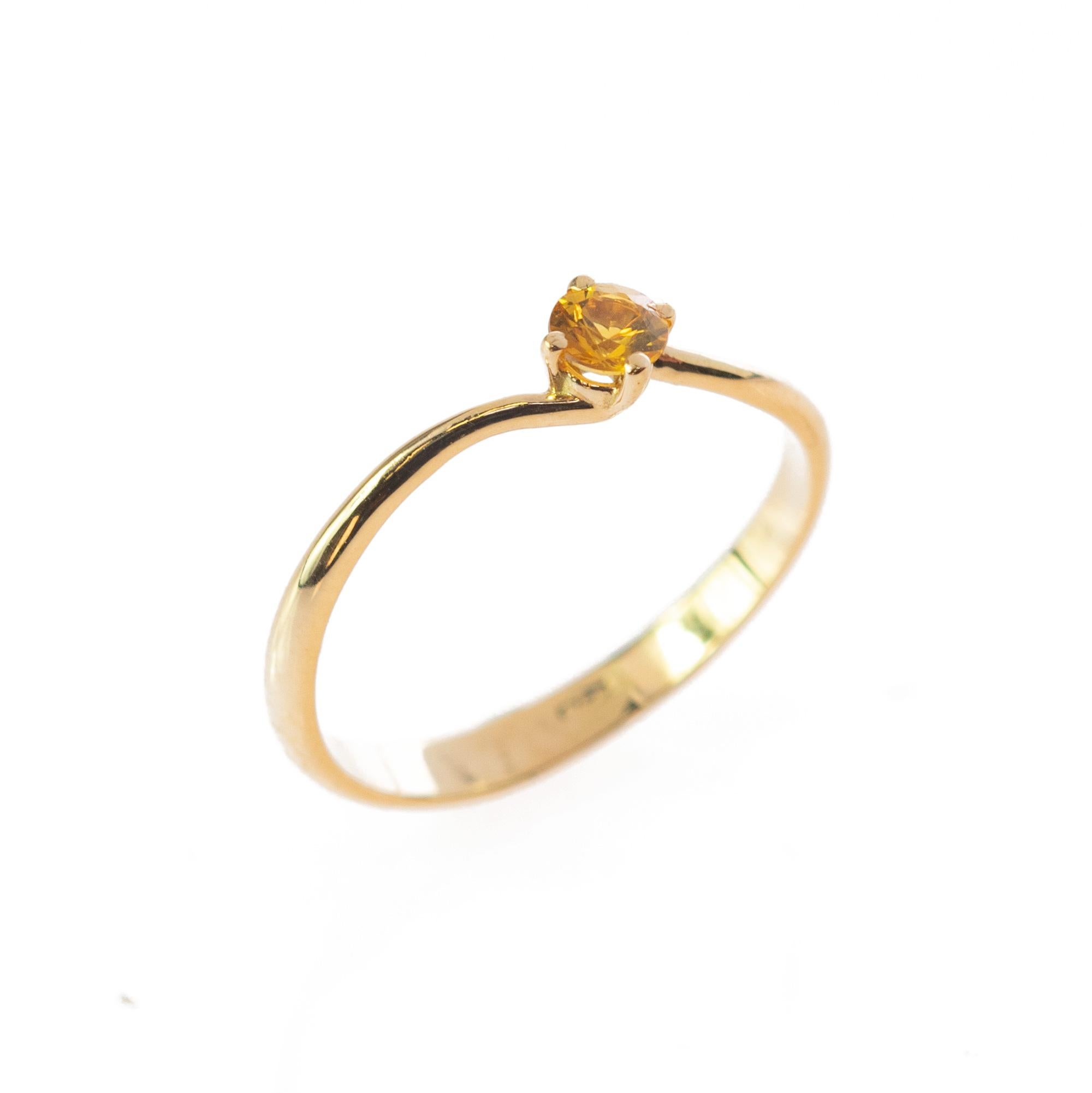 Yellow Gold 0.25 Carat Yellow Sapphire Valentino Solitaire Ring Intini Jewels For Sale 1