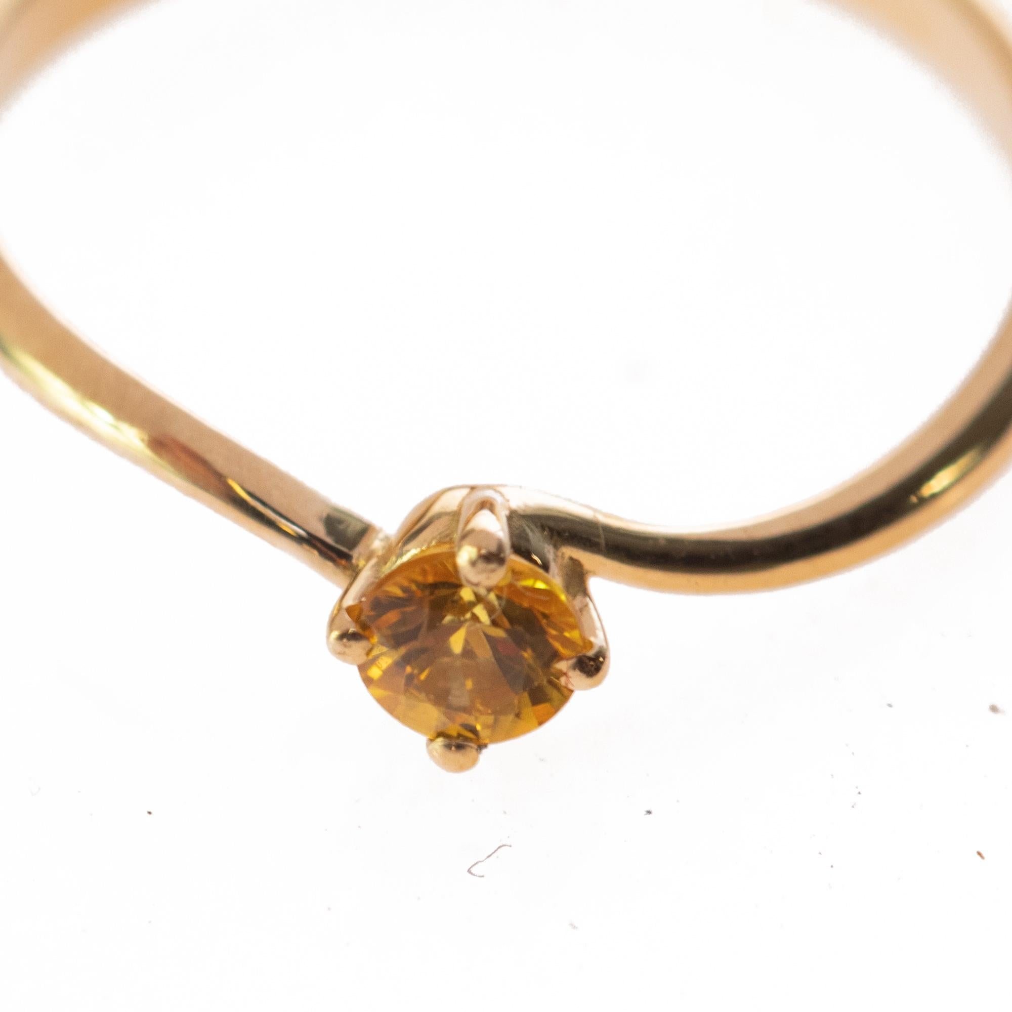 Yellow Gold 0.25 Carat Yellow Sapphire Valentino Solitaire Ring Intini Jewels For Sale 2