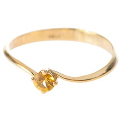 Yellow Gold 0.25 Carat Yellow Sapphire Valentino Solitaire Ring Intini Jewels